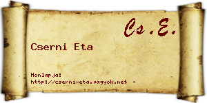 Cserni Eta névjegykártya